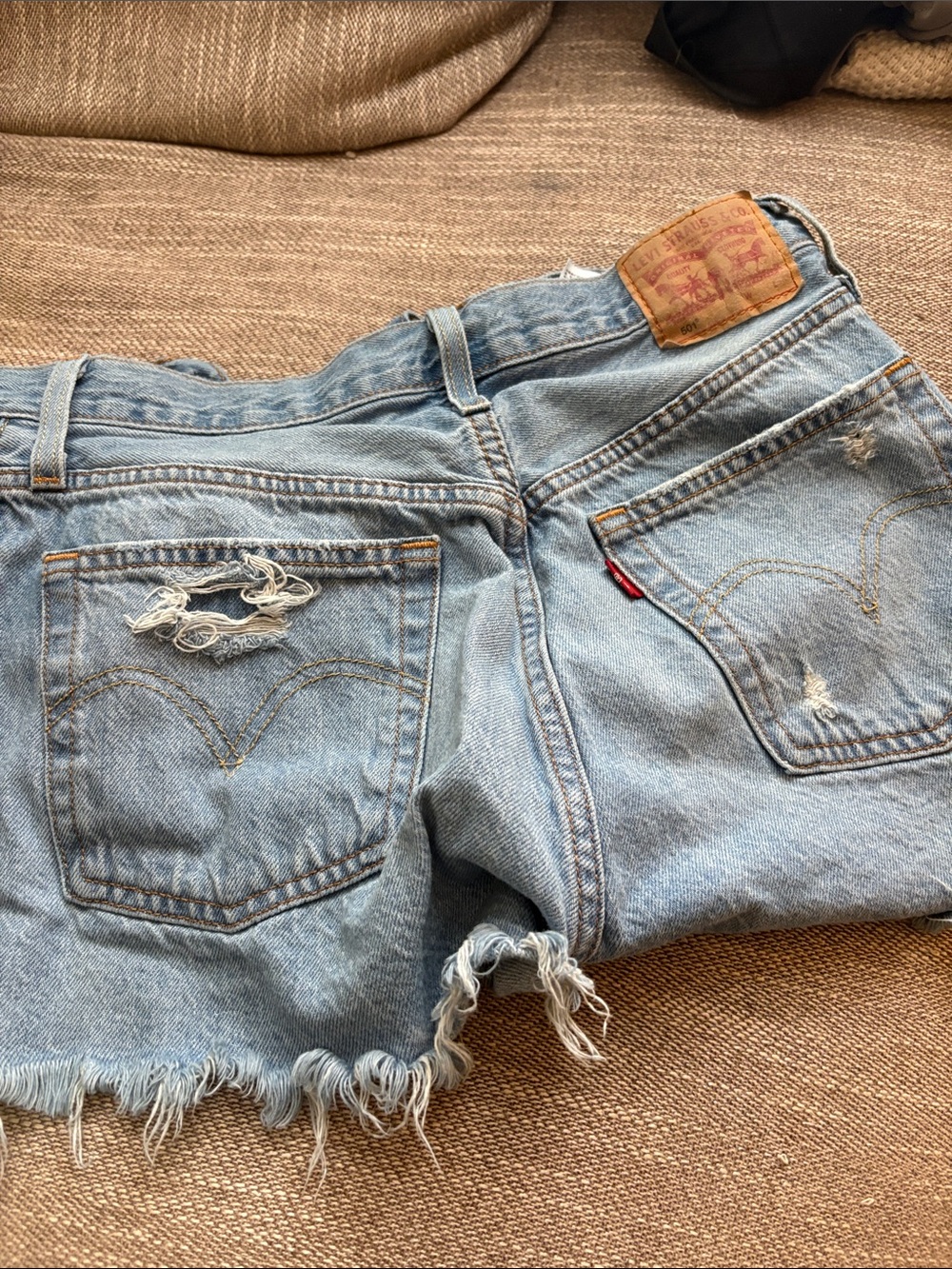 Levi's Light Blue Denim 501 Shorts